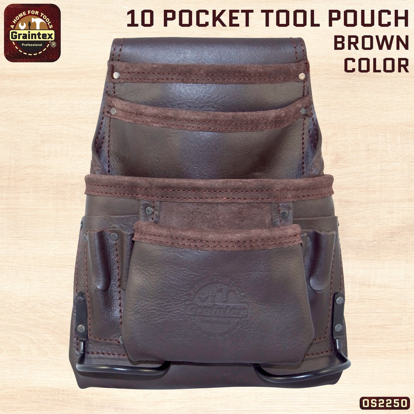 あおば着　NOiSECRAFT / Crust Pouch OS2250 :: 10 Pocket Nail & Tool Pouch Oil Tanned Leather