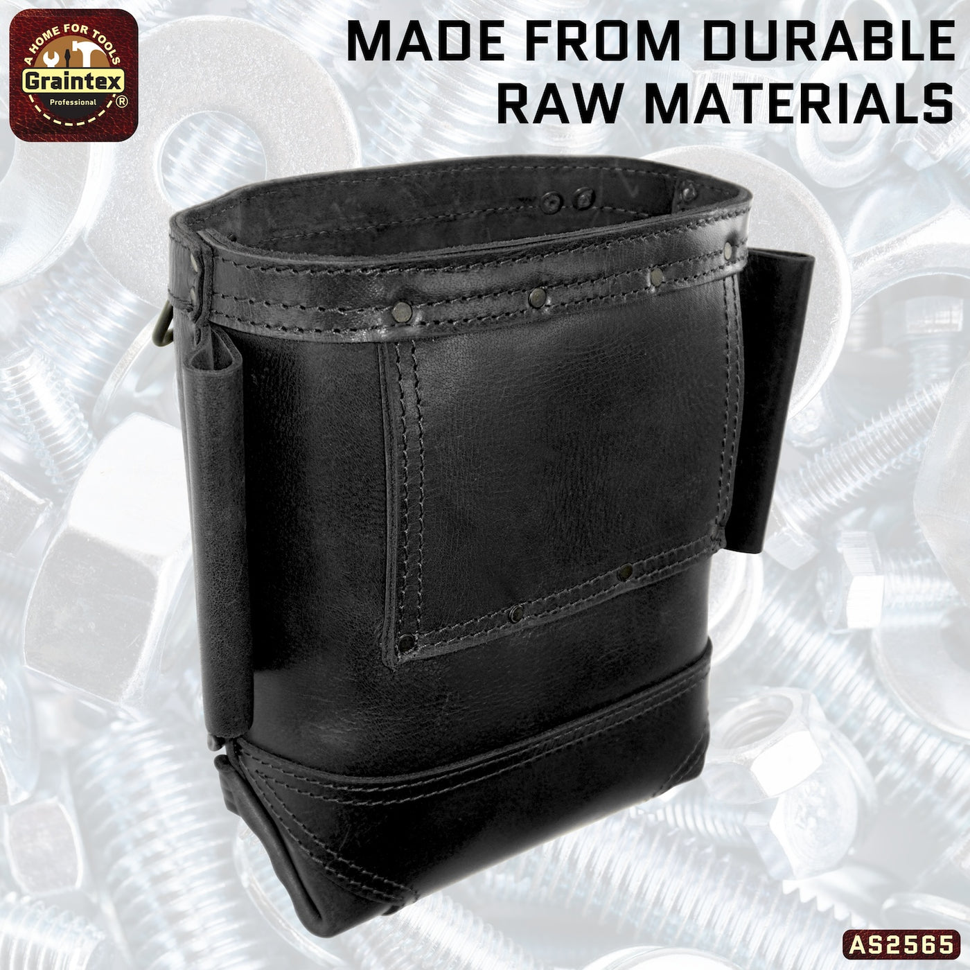 AS2565 :: Nut and Bolt Bag Ambassador Series Black Color Top Grain Leather
