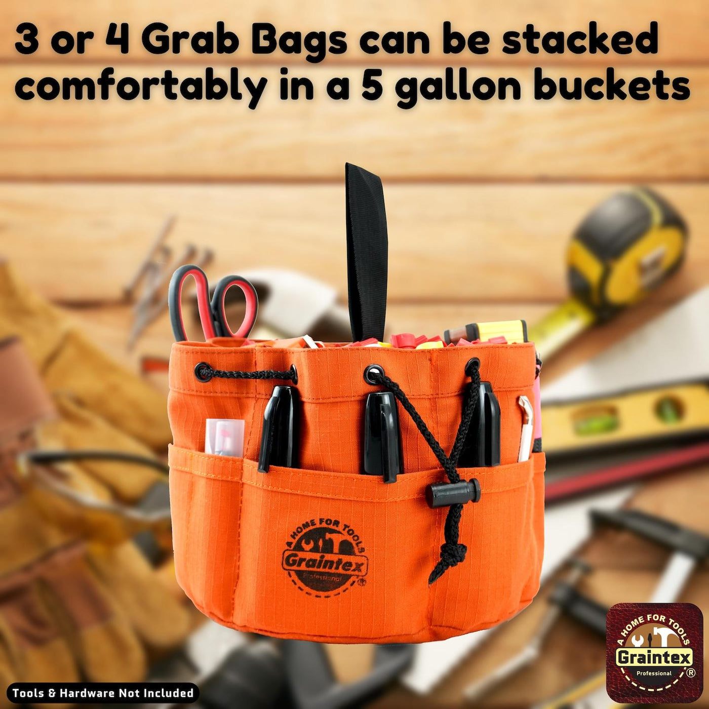 GB2889 :: Grab Bag Rust Color Rip-stop Canvas 18 Pockets Drawstring Closure