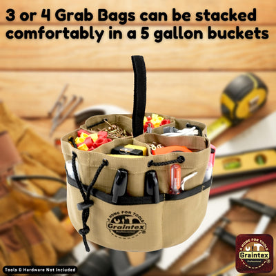 GB2897 :: Grab Bag Khaki Color Rip-stop Canvas 18 Pockets Drawstring Closure