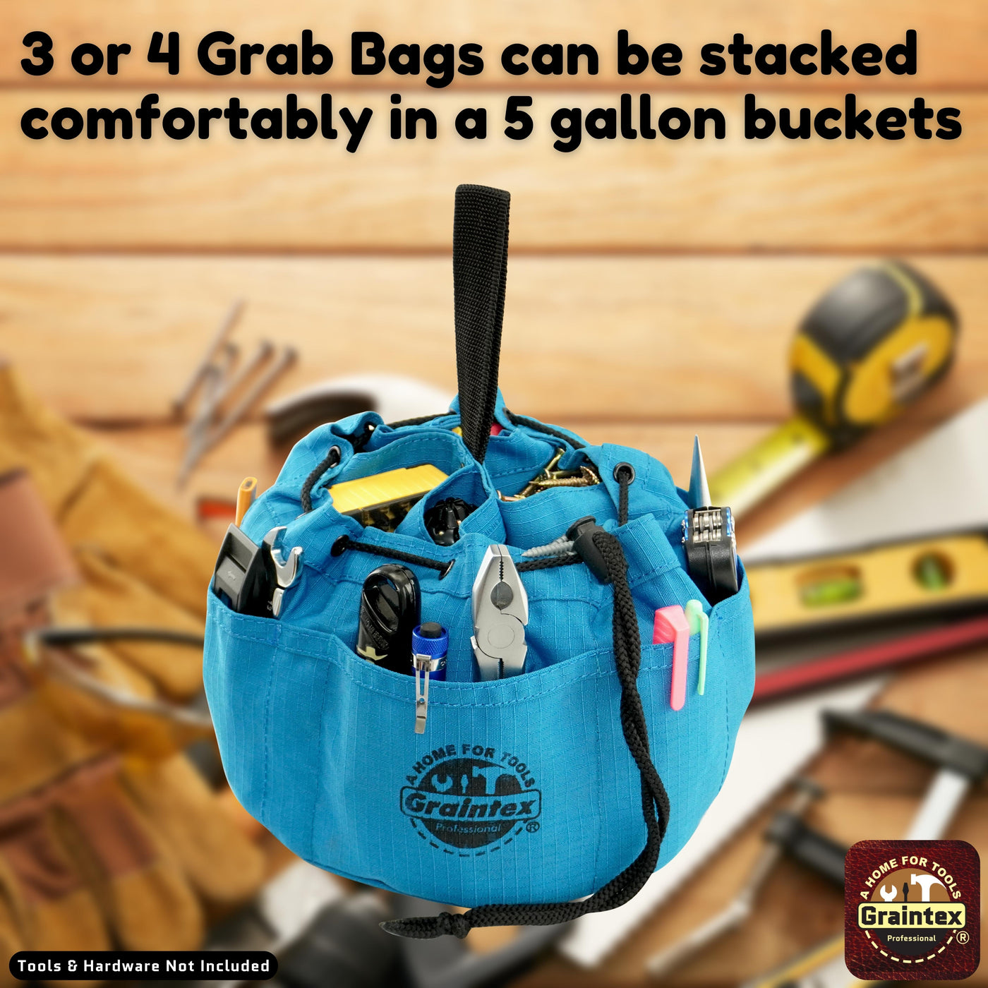 GB2892 :: Grab Bag Royal Blue Color Rip-stop Canvas 18 Pockets Drawstring Closure