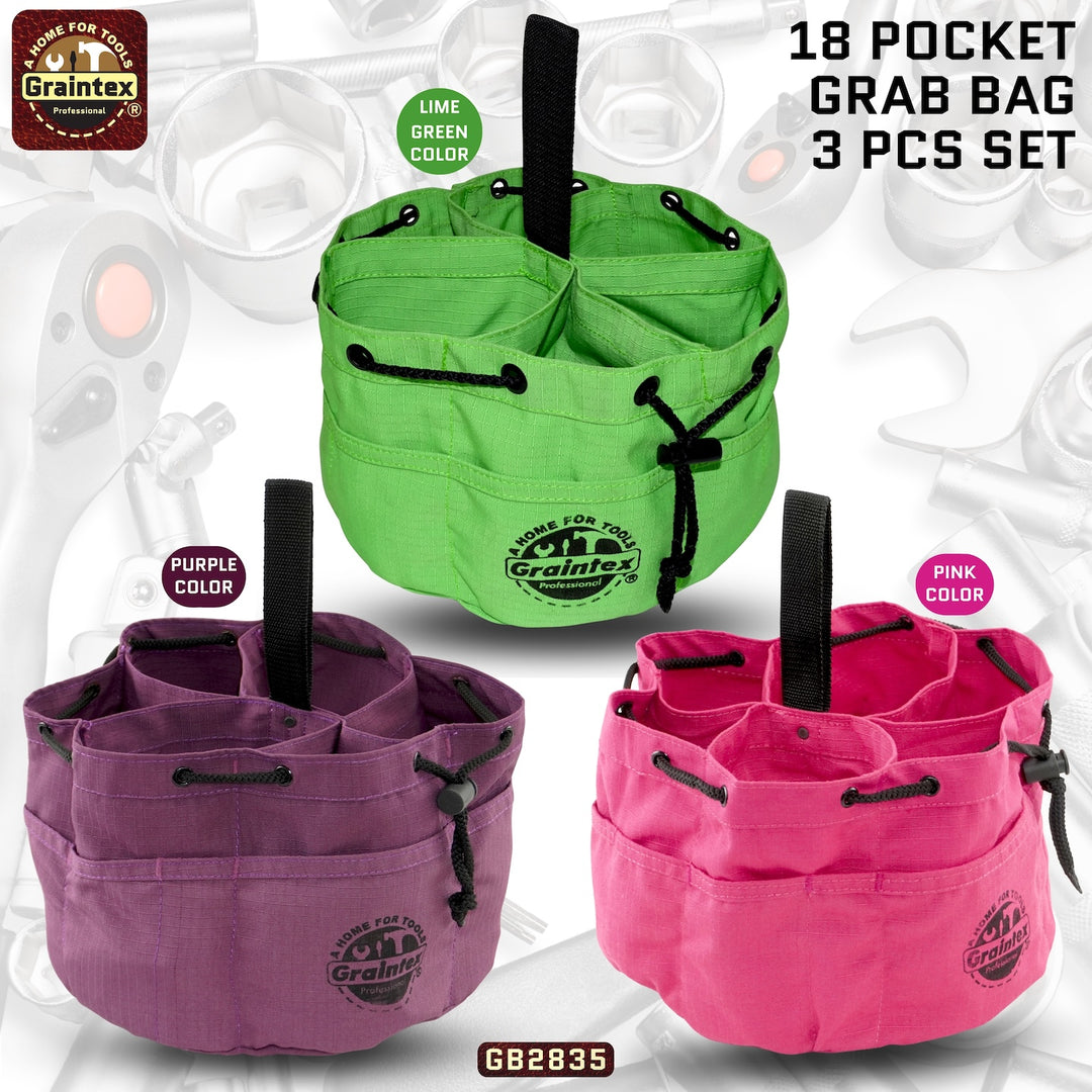 Graintex Gb2845 Pcs Canvas Grab Bag Set Mason Tool Bag Graintex