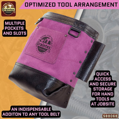 SB8068 :: Nut & Bolt Bag Purple Color Premium Quality Suede Leather