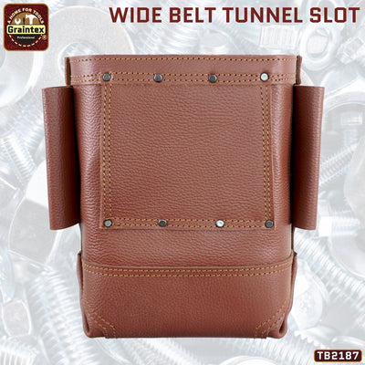 TB2187 :: Nut and Bolt Bag Brown Color Rugged Top Grain Leather