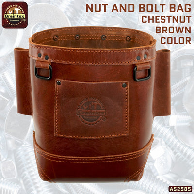 AS2585 :: Nut and Bolt Bag Ambassador Series Chestnut Brown Color Top Grain Leather