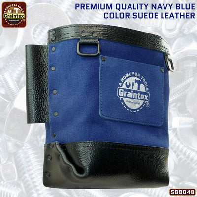 CB8048 :: Nut & Bolt Bag Navy Blue Color Premium Quality Suede Leather