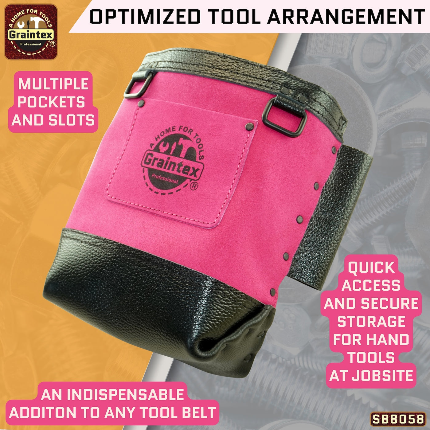 SB8058 :: Nut & Bolt Bag Pink Color Premium Quality Suede Leather