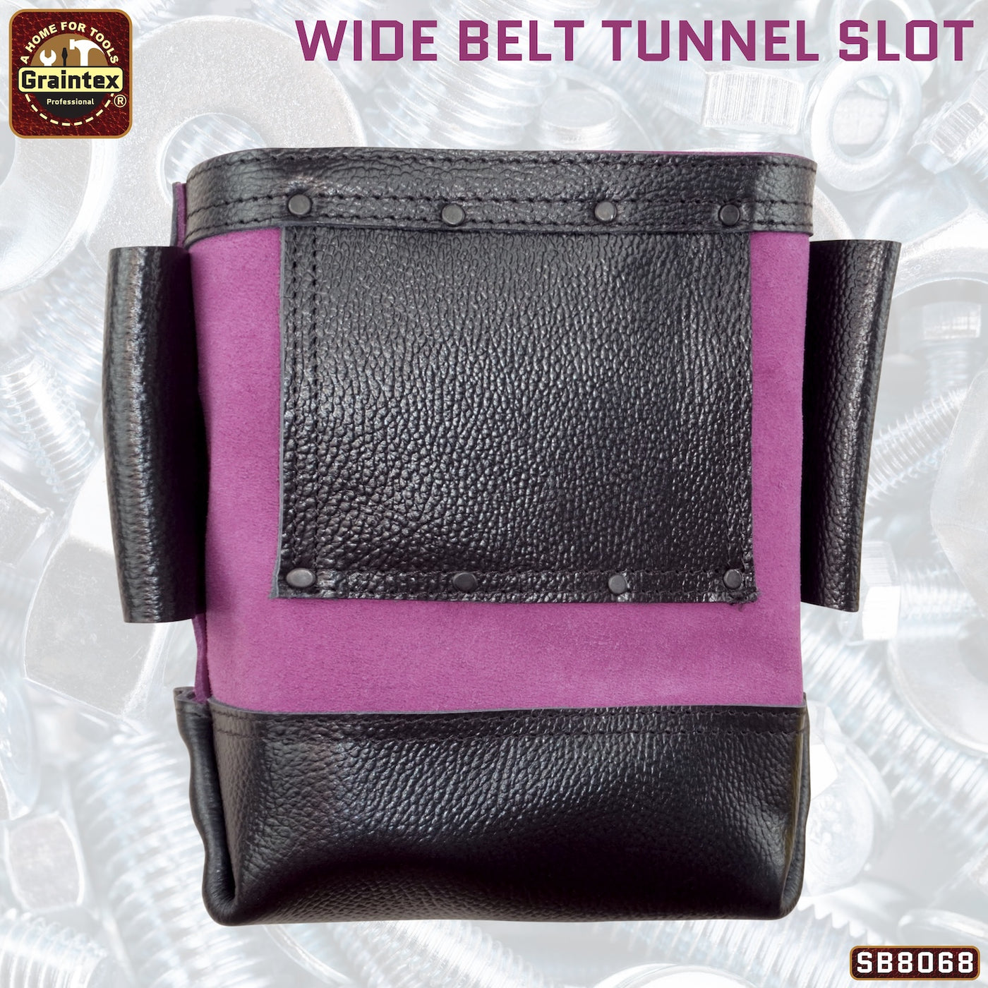 CB8068 :: Nut & Bolt Bag Purple Color Premium Quality Suede Leather