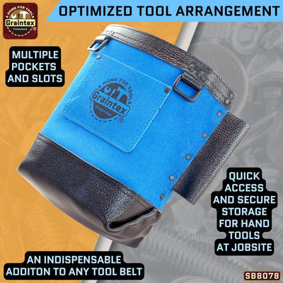 SB8078 :: Nut & Bolt Bag Royal Blue Color Premium Quality Suede Leather