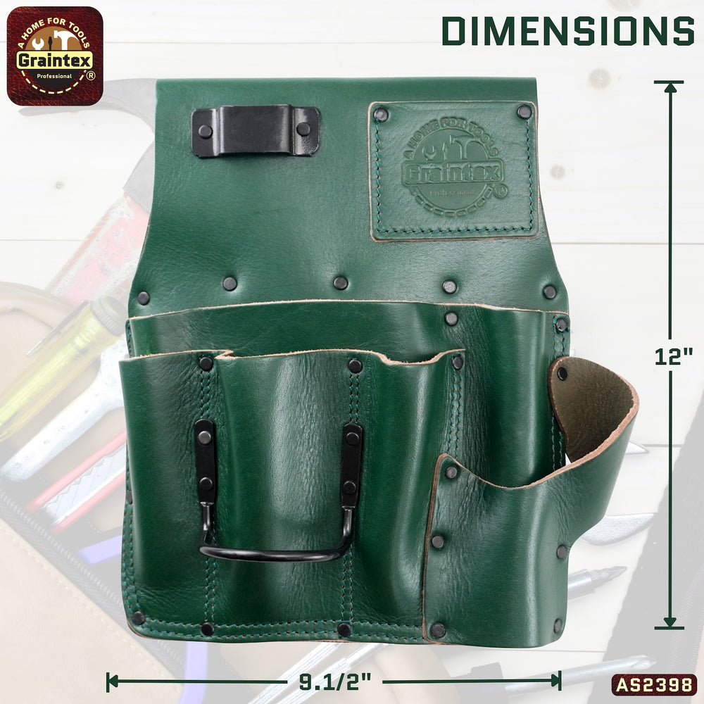 Graintex Ambassador Series 14-Pocket Framers Tool Belt - 4-Piece Set With Padded Belt & Suspenders