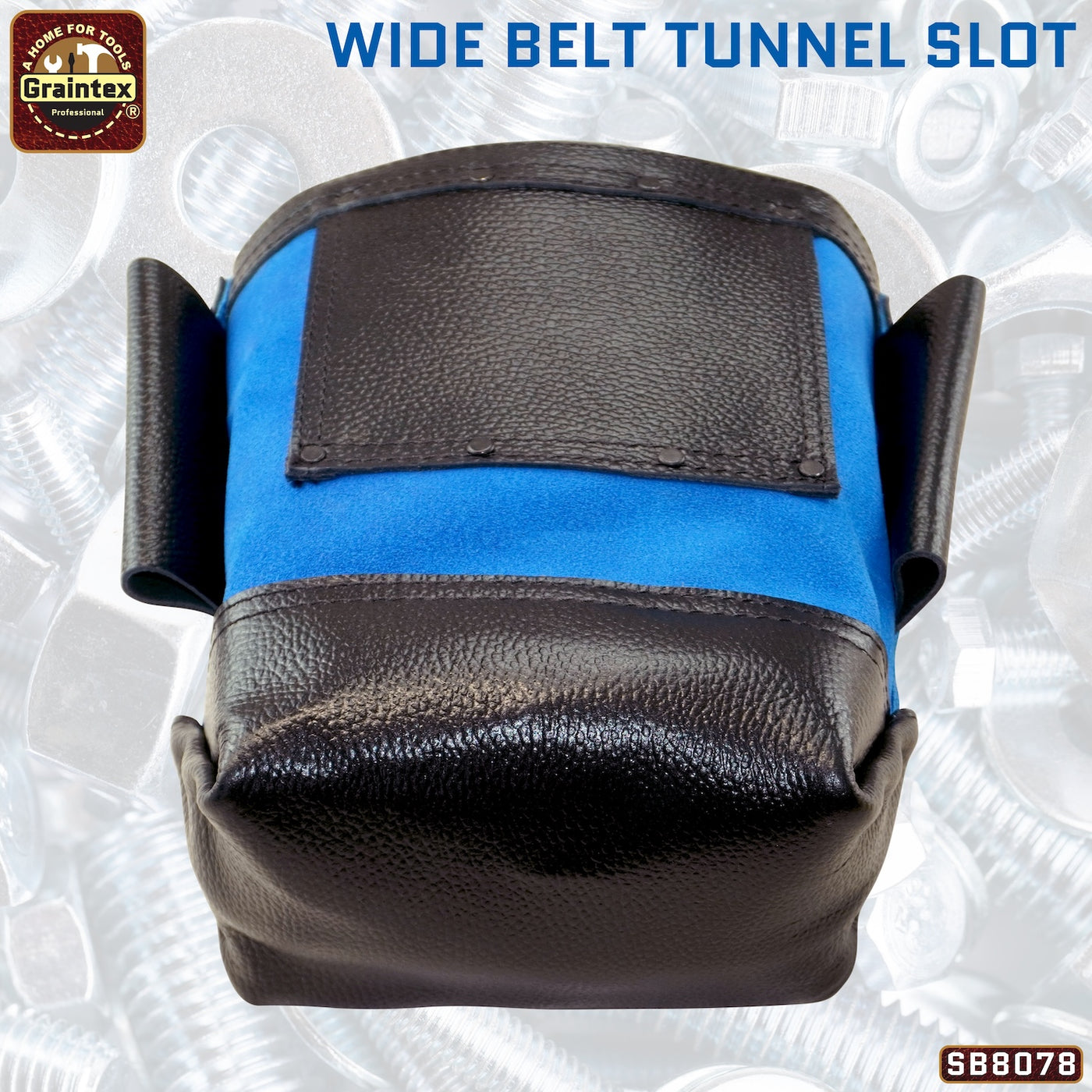 CB8078 :: Nut & Bolt Bag Royal Blue Color Premium Quality Suede Leather