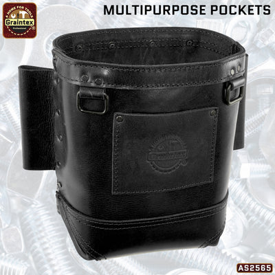 AS2565 :: Nut and Bolt Bag Ambassador Series Black Color Top Grain Leather