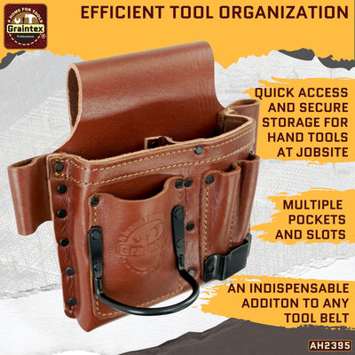 AMBASSADOR SERIES MULTI TOOL HOLDER CHESTNUT BROWN COLOR TOP GRAIN LEATHER