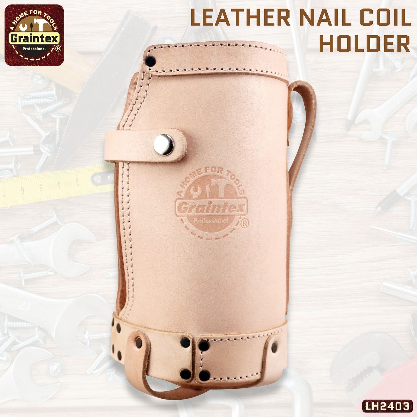LH2403 :: LEATHER NAIL COIL HOLDER