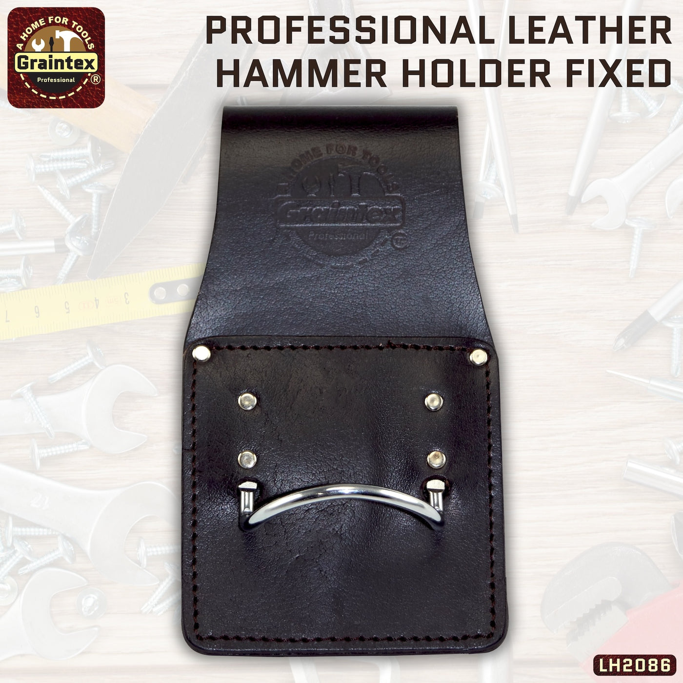 LH2086 :: PROFESSIONAL FIXED LEATHER HAMMER HOLDER
