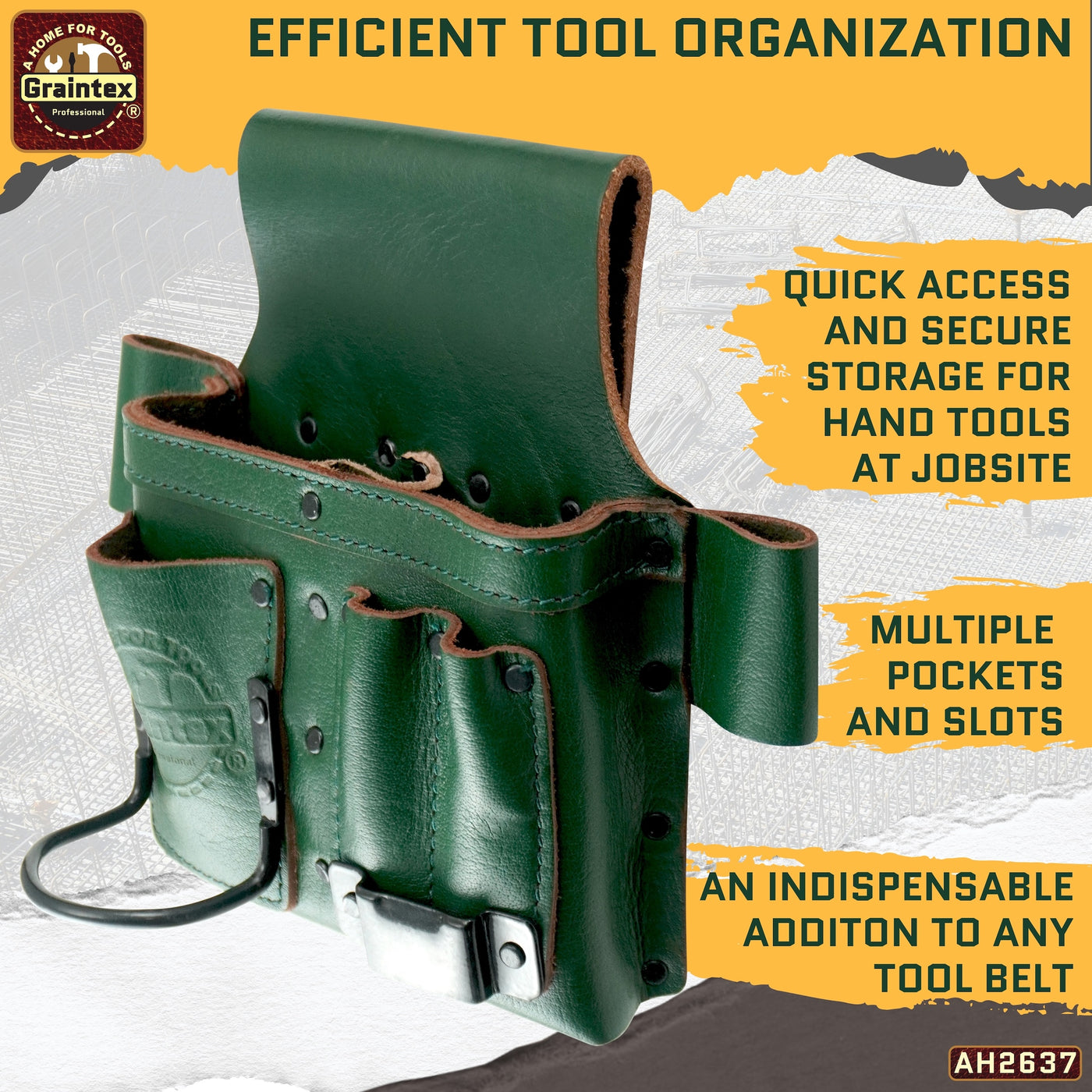 AMBASSADOR SERIES MULTI TOOL HOLDER EMERALD GREEN COLOR TOP GRAIN LEATHER