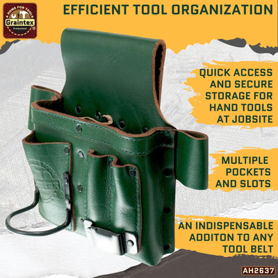 AMBASSADOR SERIES MULTI TOOL HOLDER EMERALD GREEN COLOR TOP GRAIN LEATHER