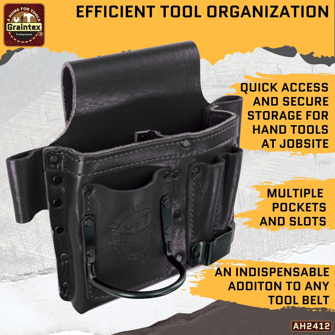 AMBASSADOR SERIES MULTI TOOL HOLDER BLACK COLOR TOP GRAIN LEATHER