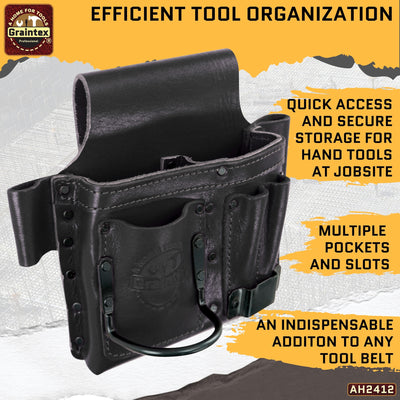 AMBASSADOR SERIES MULTI TOOL HOLDER BLACK COLOR TOP GRAIN LEATHER