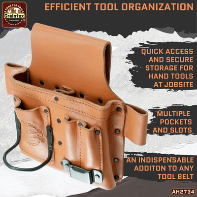 AMBASSADOR SERIES MULTI TOOL HOLDER COGNAC TAN COLOR TOP GRAIN LEATHER