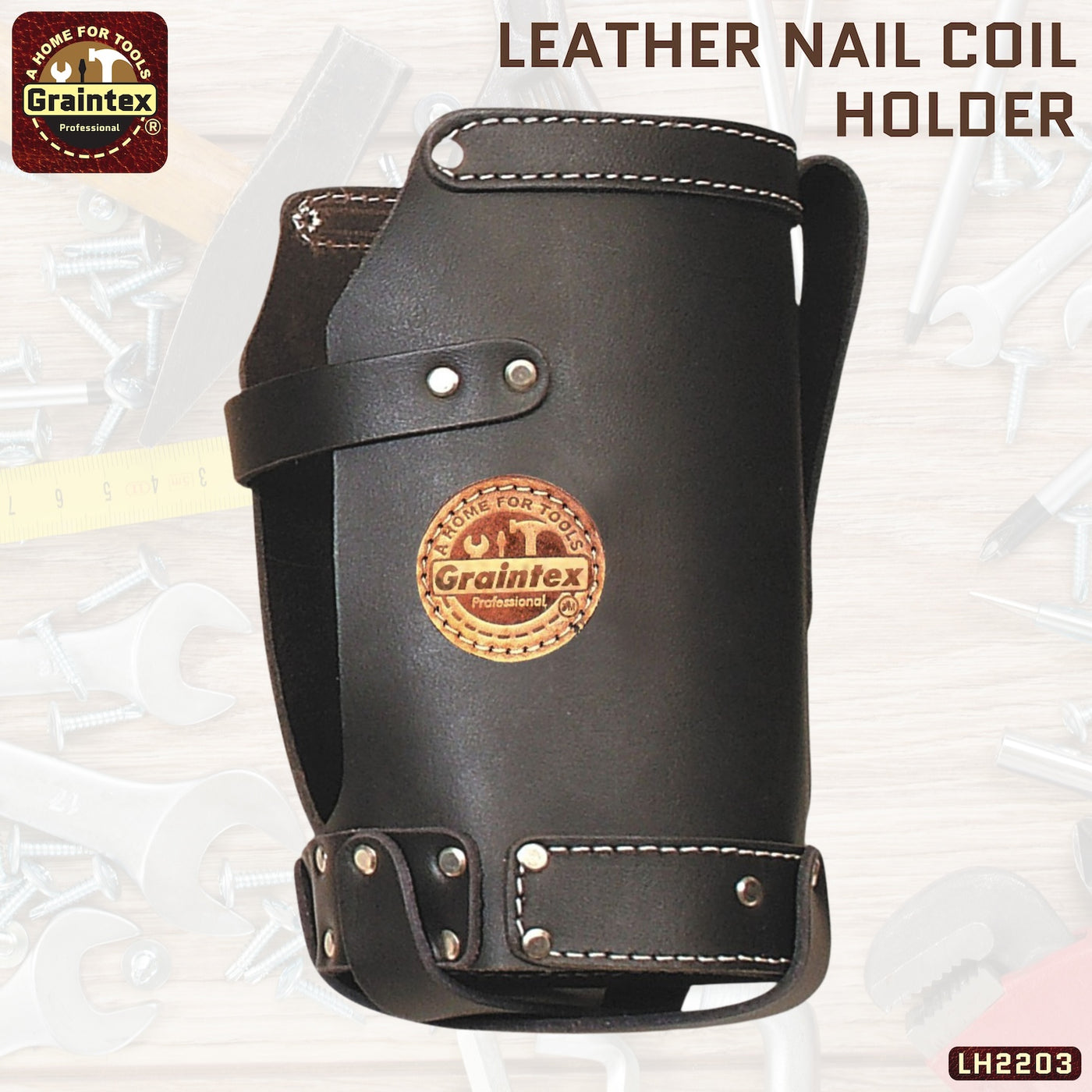 LH2203 :: LEATHER NAIL COIL HOLDER