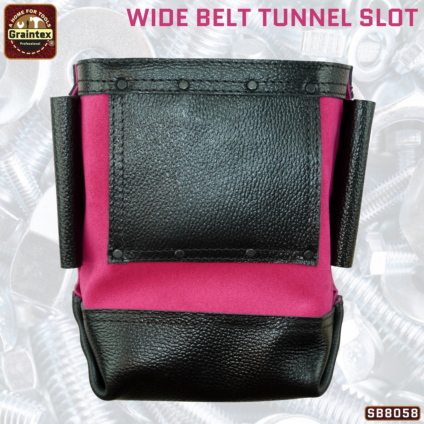 CB8058 :: Nut & Bolt Bag Pink Color Premium Quality Suede Leather