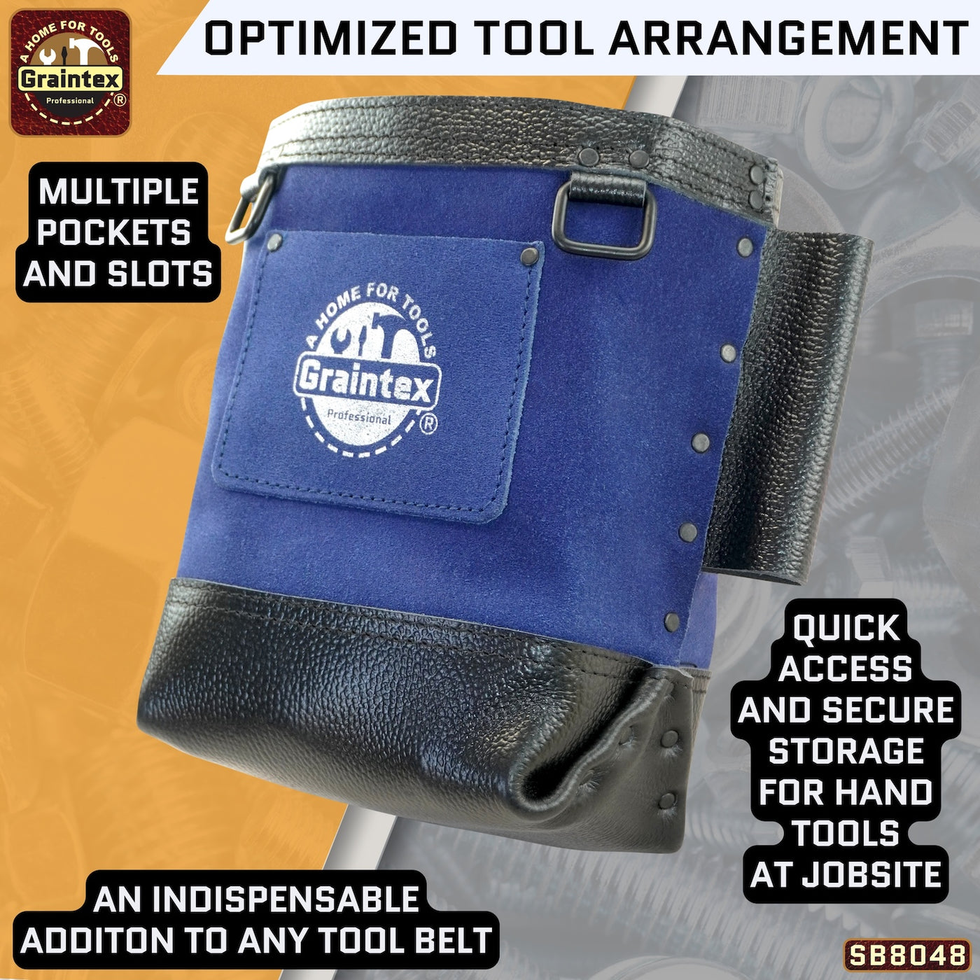 SB8048 :: Nut & Bolt Bag Navy Blue Color Premium Quality Suede Leather