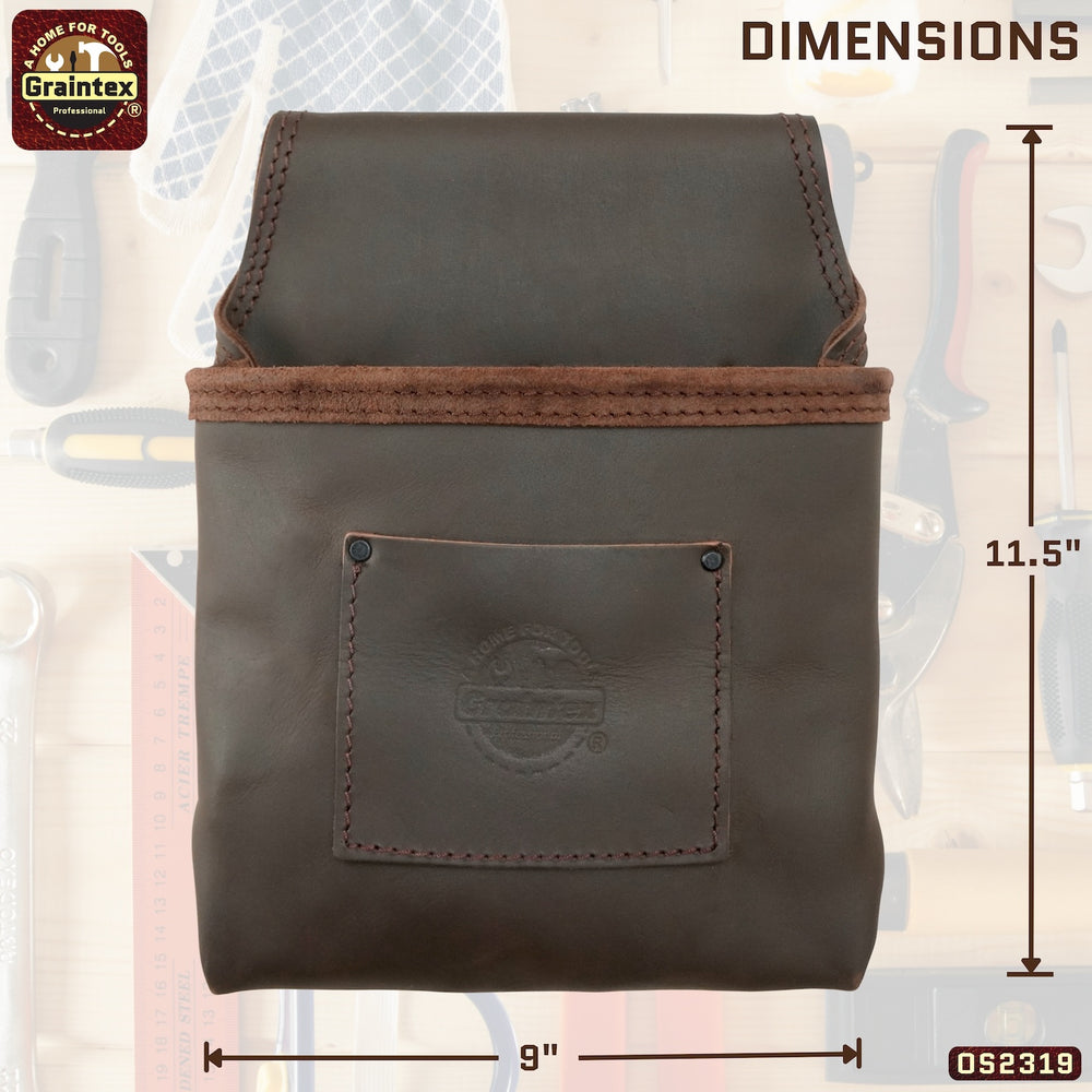 Graintex Pocket Nail & Tool Pouch Top Grain Leather Hammer And Tape - View #8