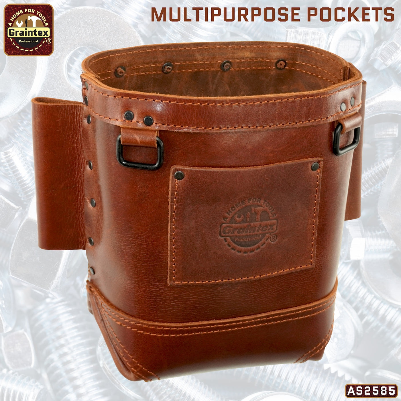 AS2585 :: Nut and Bolt Bag Ambassador Series Chestnut Brown Color Top Grain Leather
