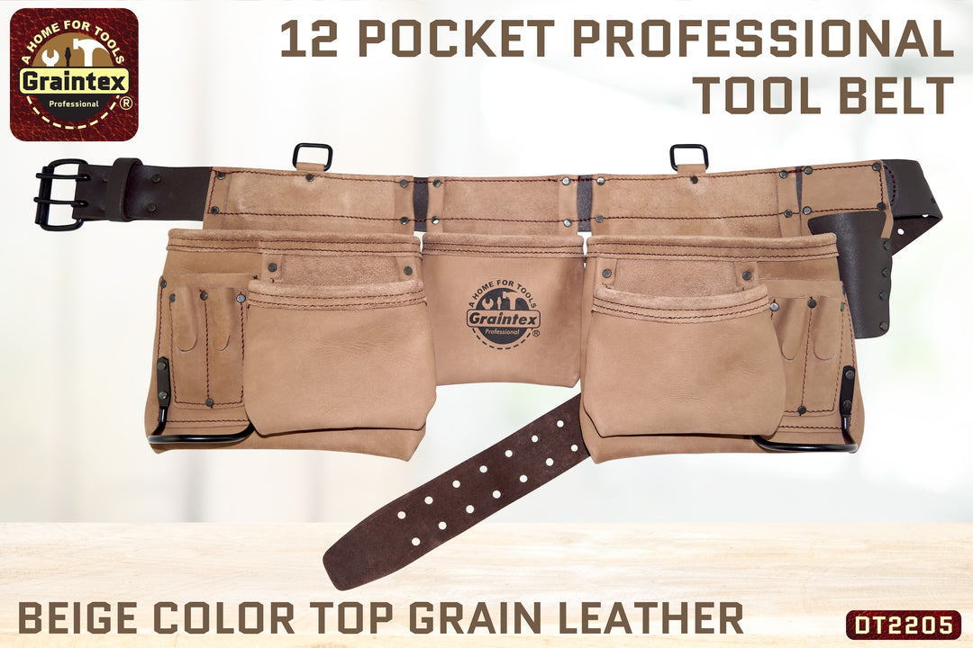 Graintex Tool Belts DT2205 :: 12 POCKET PROFESSIONAL TOOL