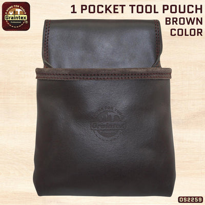 OS2259 :: 1 Pocket Nail & Tool Pouch Oil Tanned Leather