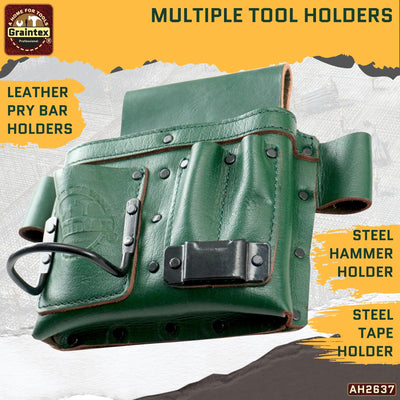 AMBASSADOR SERIES MULTI TOOL HOLDER EMERALD GREEN COLOR TOP GRAIN LEATHER