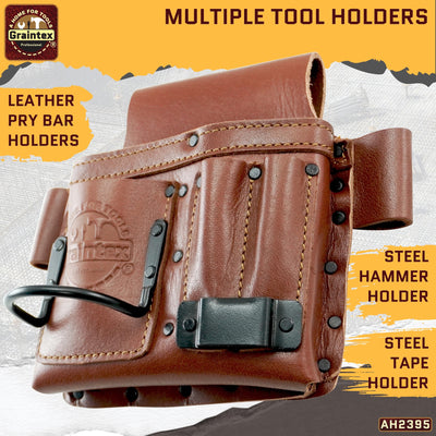 AMBASSADOR SERIES MULTI TOOL HOLDER CHESTNUT BROWN COLOR TOP GRAIN LEATHER