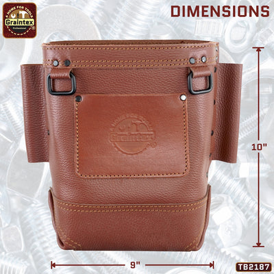 TB2187 :: Nut and Bolt Bag Brown Color Rugged Top Grain Leather