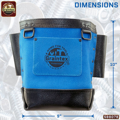CB8078 :: Nut & Bolt Bag Royal Blue Color Premium Quality Suede Leather