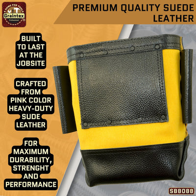 SB8088 :: Nut & Bolt Bag Yellow Color Premium Quality Suede Leather