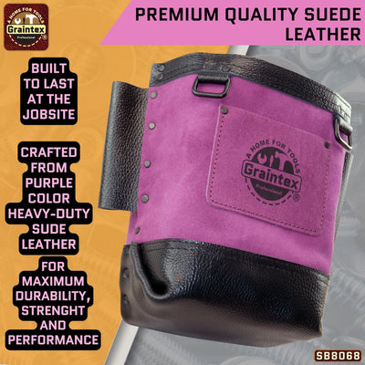 SB8068 :: Nut & Bolt Bag Purple Color Premium Quality Suede Leather