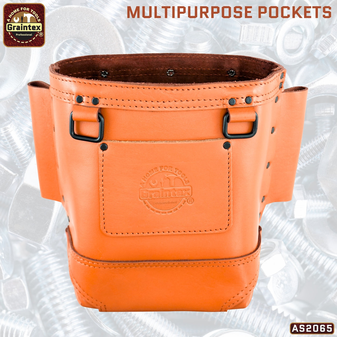 AS2065 :: Nut and Bolt Bag Ambassador Series Cognac Tan Color Top Grain Leather