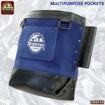 CB8048 :: Nut & Bolt Bag Navy Blue Color Premium Quality Suede Leather