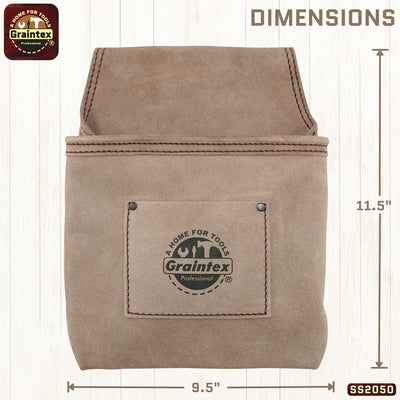 SS2050 :: 1 Pocket Nail & Tool Pouch Beige Color Suede leather