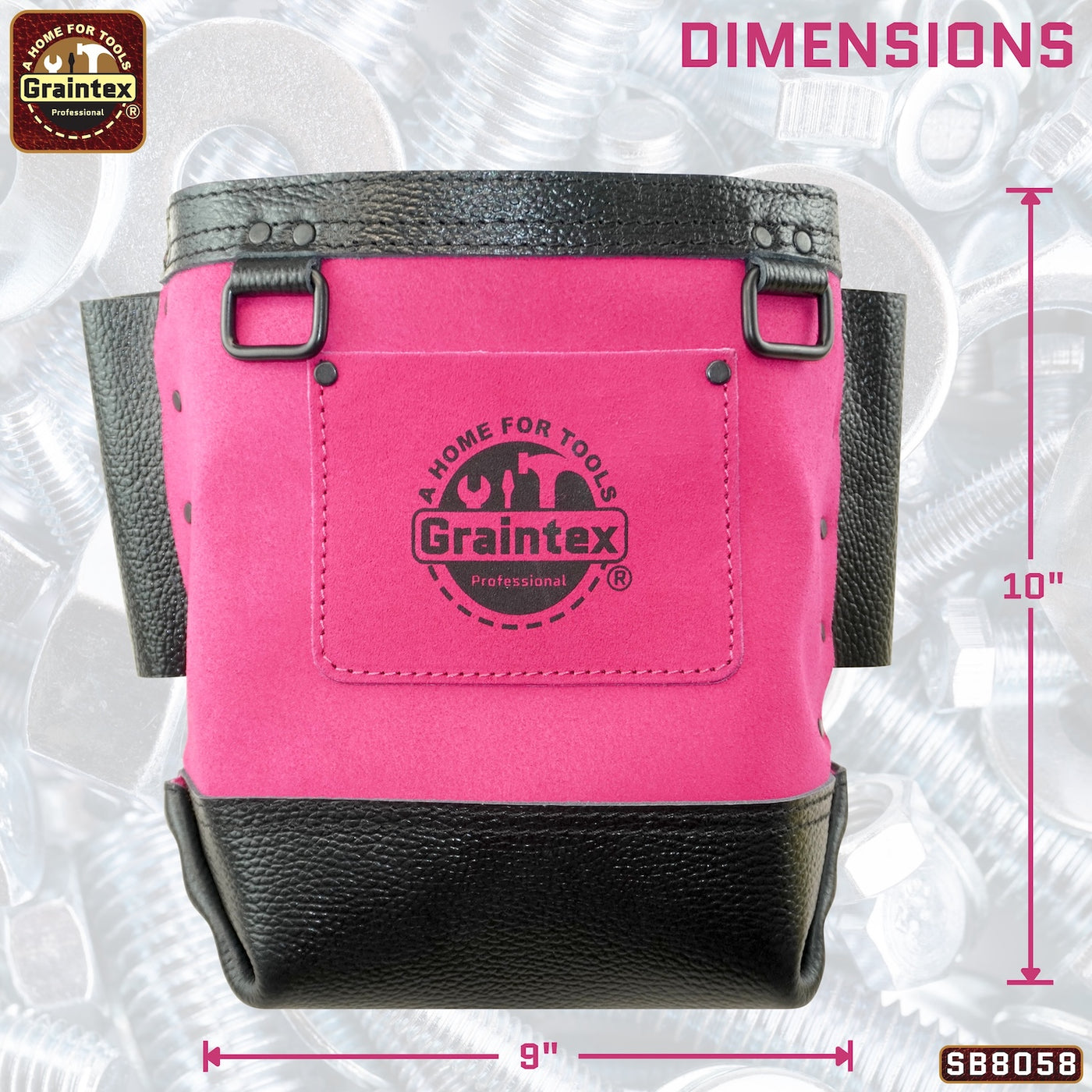 CB8058 :: Nut & Bolt Bag Pink Color Premium Quality Suede Leather