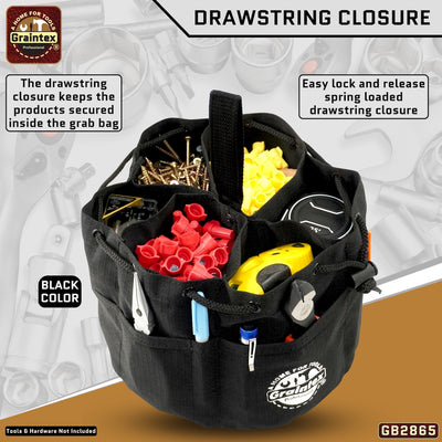 GB2865 :: 3 Pcs Grab Bags Set Rust, Black and Purple Color Rip-stop Canvas 18 Pockets