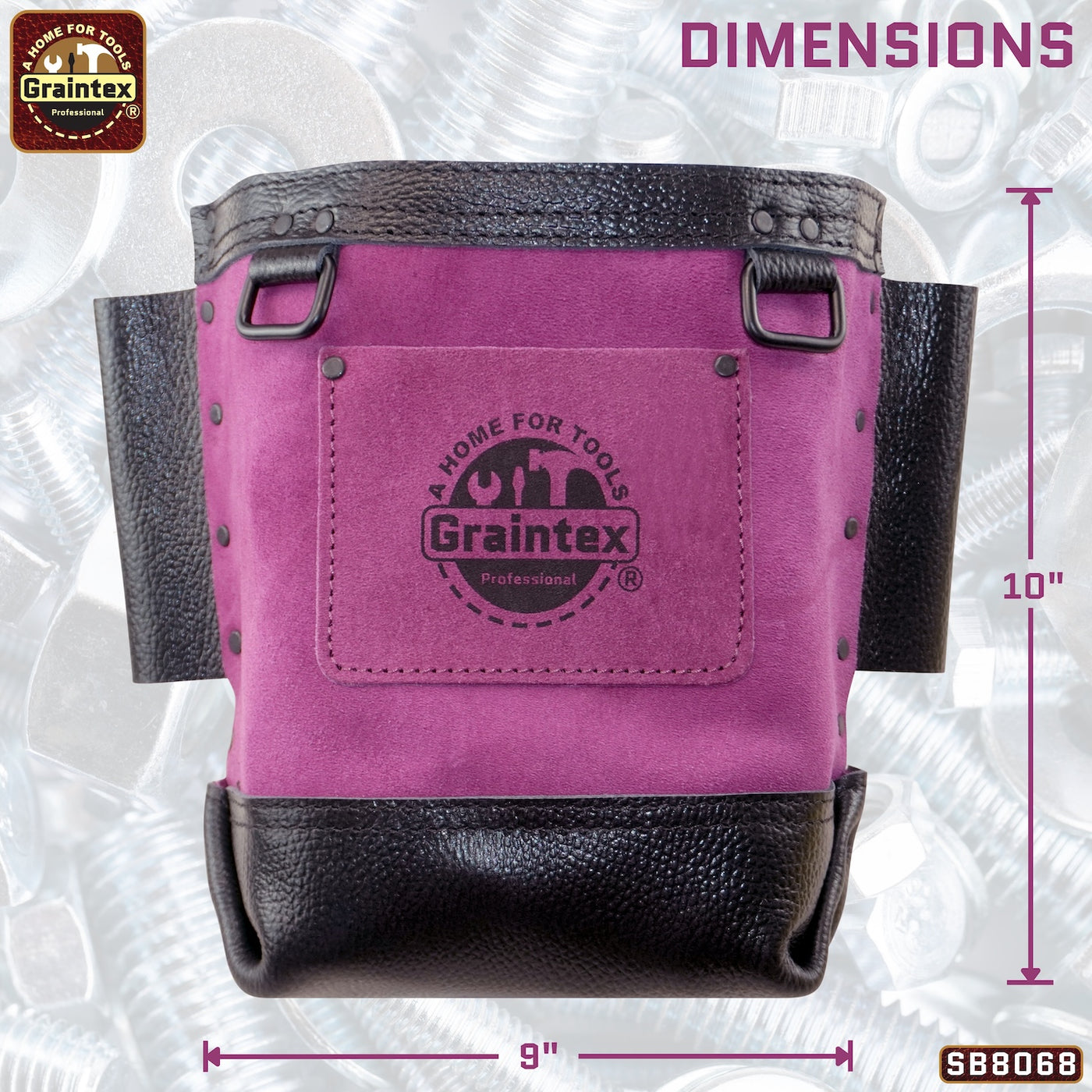 CB8068 :: Nut & Bolt Bag Purple Color Premium Quality Suede Leather