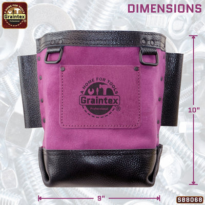CB8068 :: Nut & Bolt Bag Purple Color Premium Quality Suede Leather