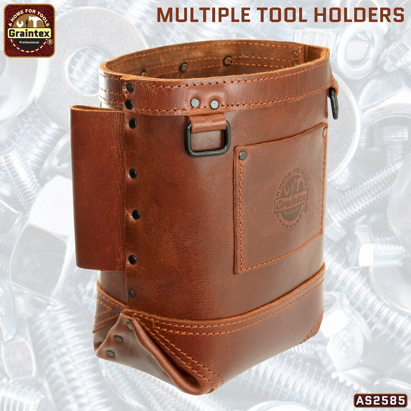 AS2585 :: Nut and Bolt Bag Ambassador Series Chestnut Brown Color Top Grain Leather