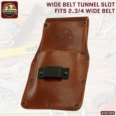 AH2368 :: AMBASSADOR SERIES MEASURING TAPE HOLDER CHESTNUT BROWN COLOR TOP GRAIN LEATHER