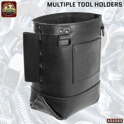 AS2565 :: Nut and Bolt Bag Ambassador Series Black Color Top Grain Leather