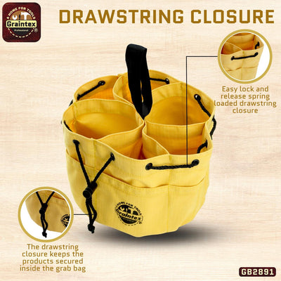 GB2891 :: Grab Bag Yellow Color Rip-stop Canvas 18 Pockets Drawstring Closure