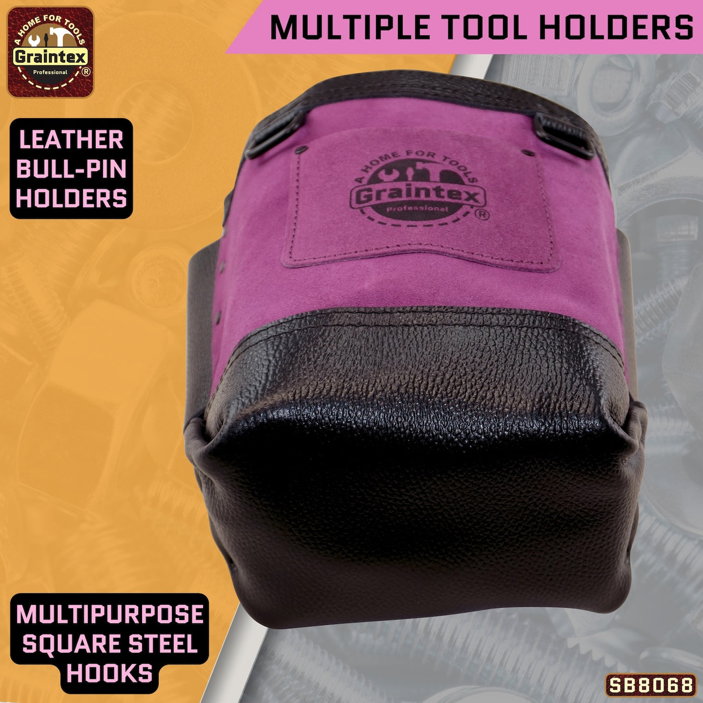 SB8068 :: Nut & Bolt Bag Purple Color Premium Quality Suede Leather