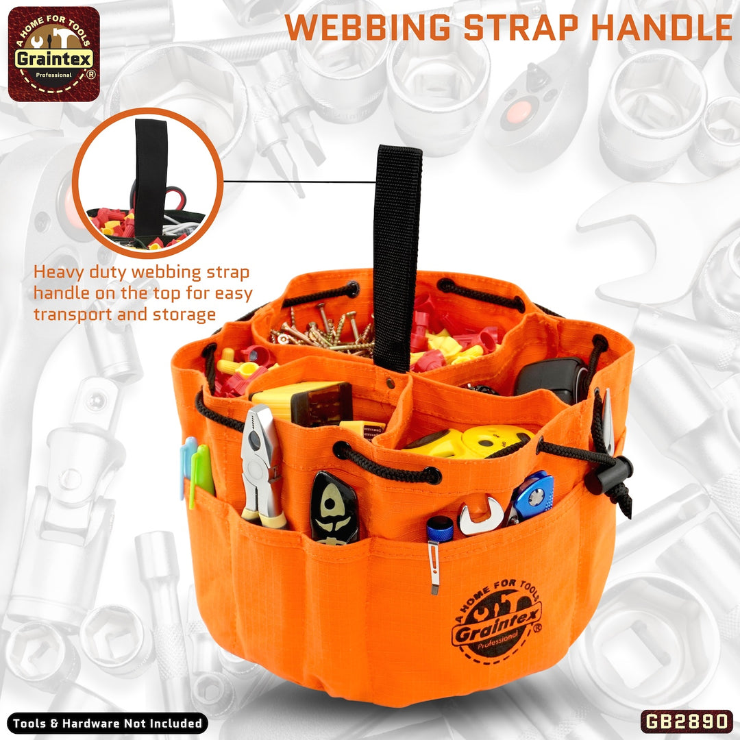 GB2890 :: Grab Bag Orange Color Rip-stop Canvas 18 Pockets
